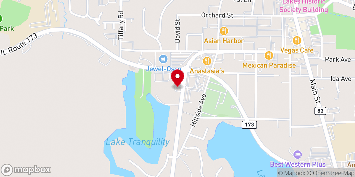 Map showing location of Antioch Pizza Shop - Antioch IL