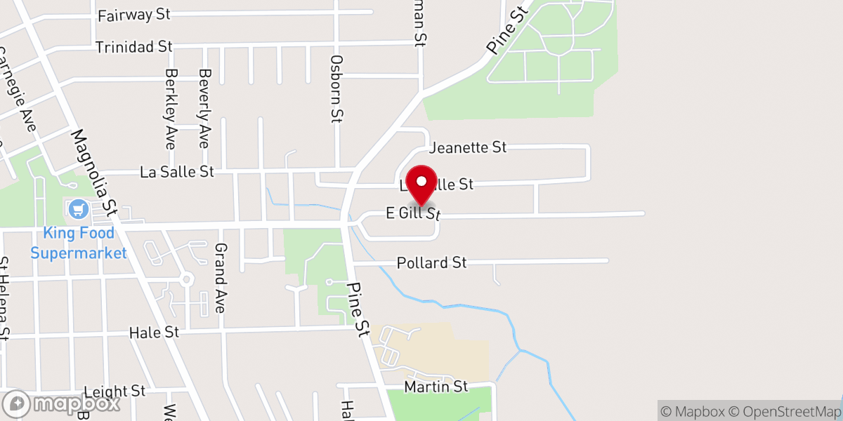 Map showing location of East Gill Baptist Church