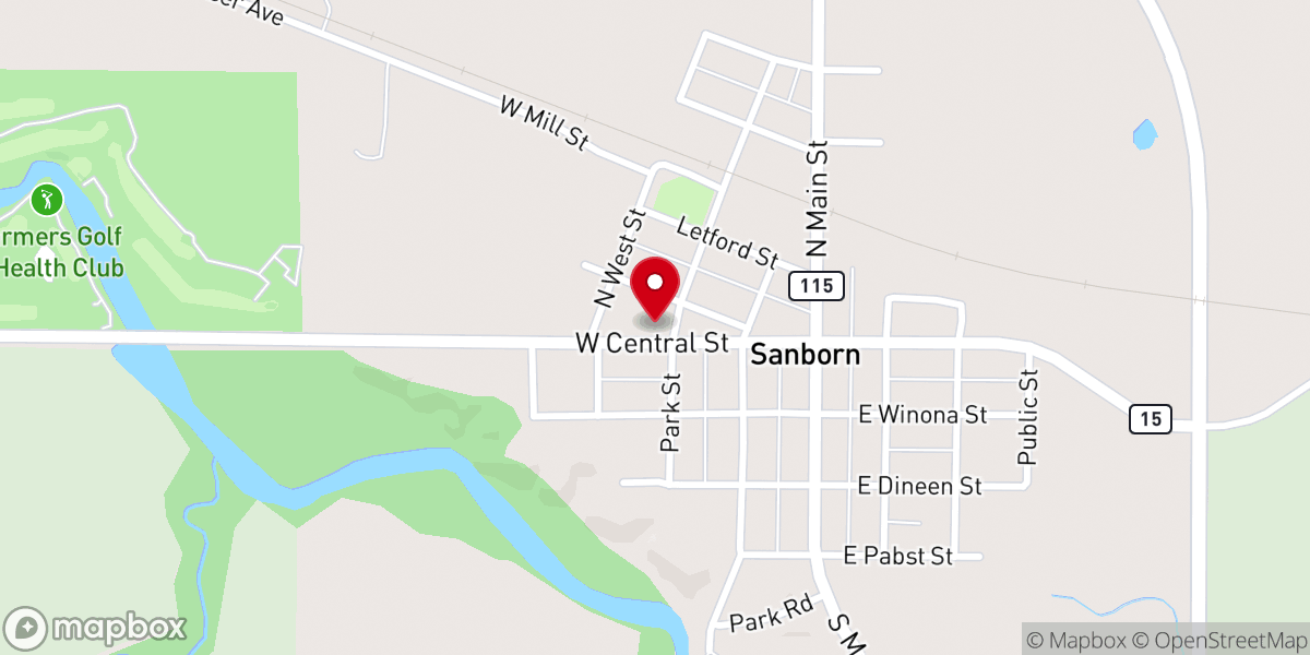 Map showing location of Zion Evangelical Lutheran Church