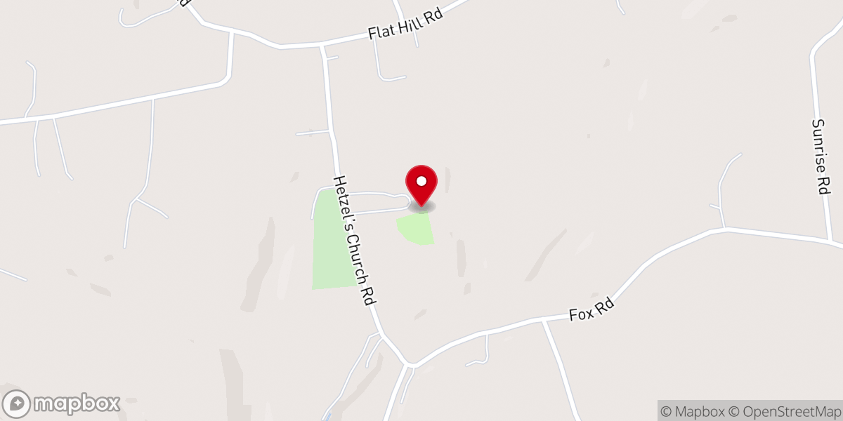 Map showing location of Salem Hetzel's Church