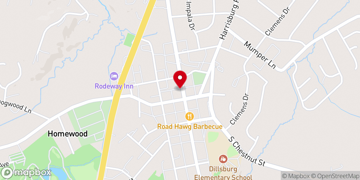 Map showing location of Calvary Thrift Shop