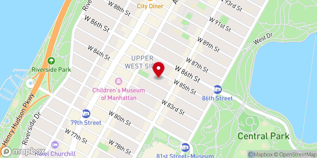 Map showing location of Trinity New York - Upper West Side