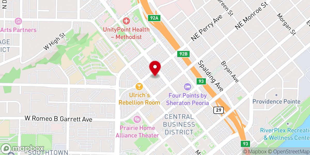 Map showing location of First United Methodist Church