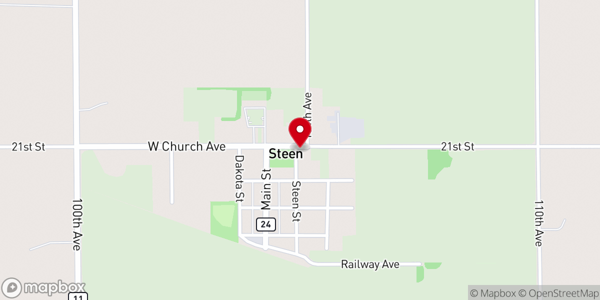 Map showing location of Steen