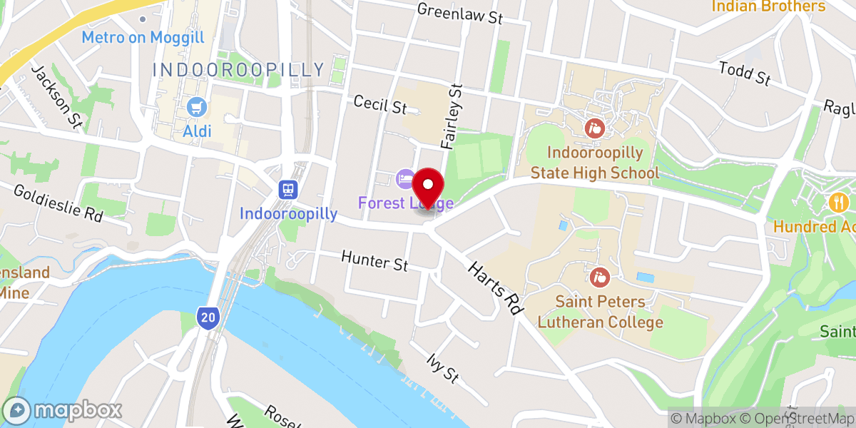 Map showing location of St Andrew's Anglican Church