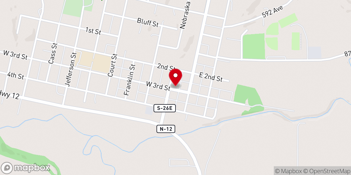 Map showing location of Ponca Historical Marker