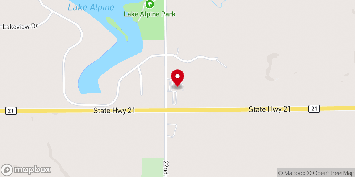 Map showing location of Waushara Community Church