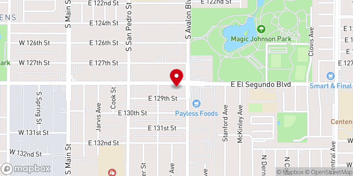 Map showing location of RCCG Jesus Embassy LA