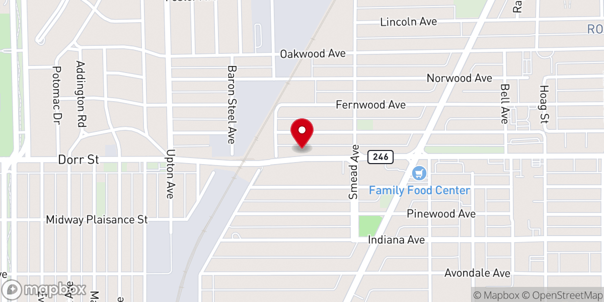 Map showing location of Center of Hope Community Baptist Church