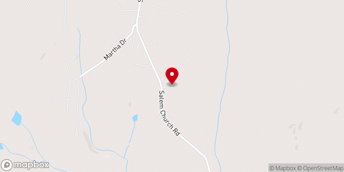 Map showing location of Salem Fellowship Church