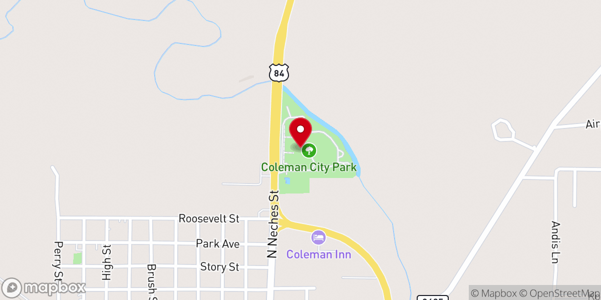 Map showing location of Coleman City Park