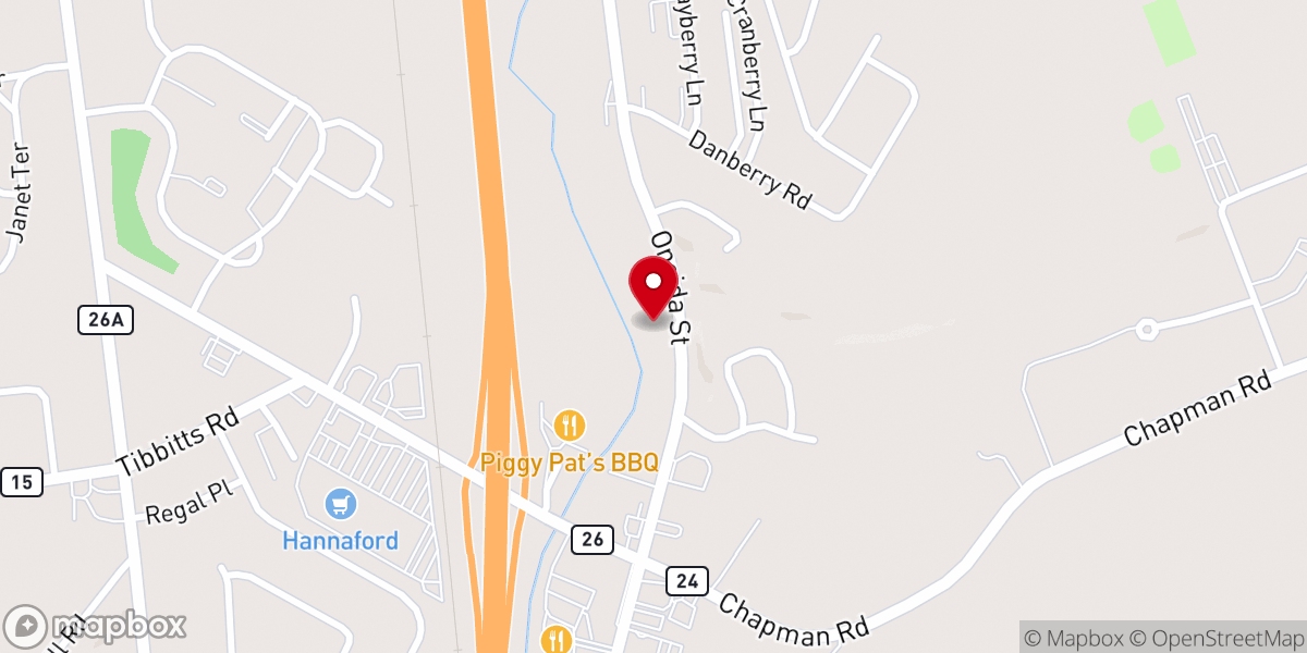 Map showing location of New Life Apostolic Church