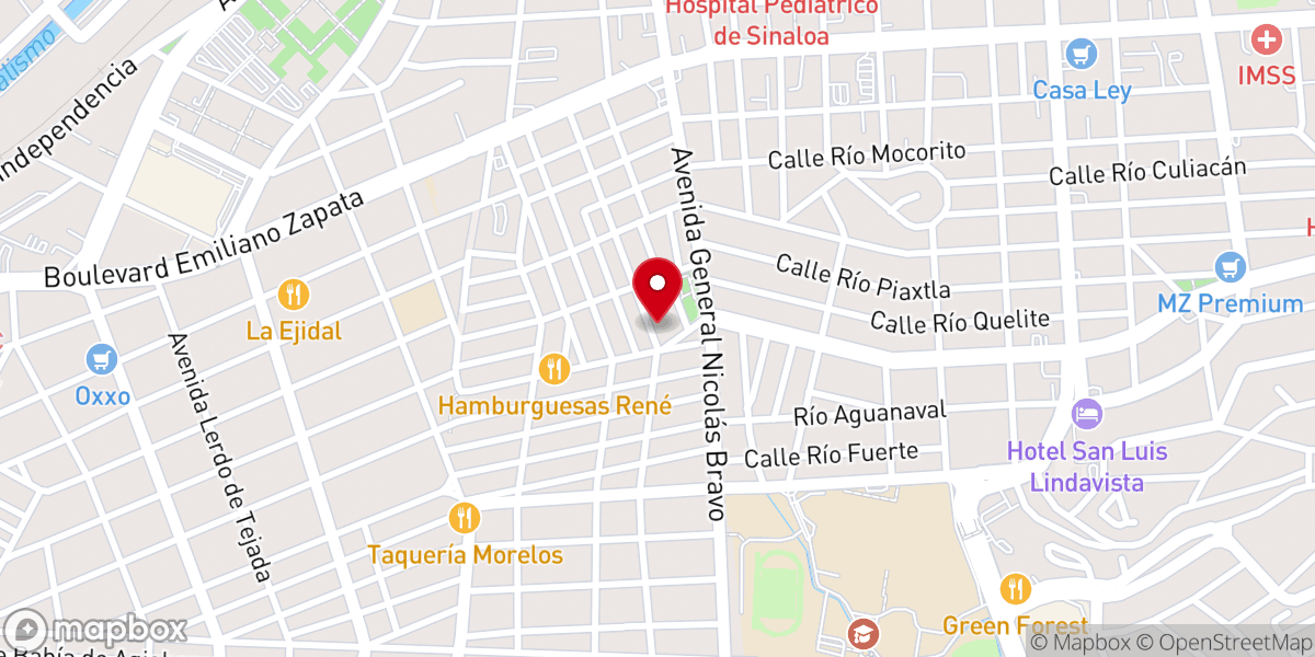 Map showing location of Parroquia de la Santa Cruz