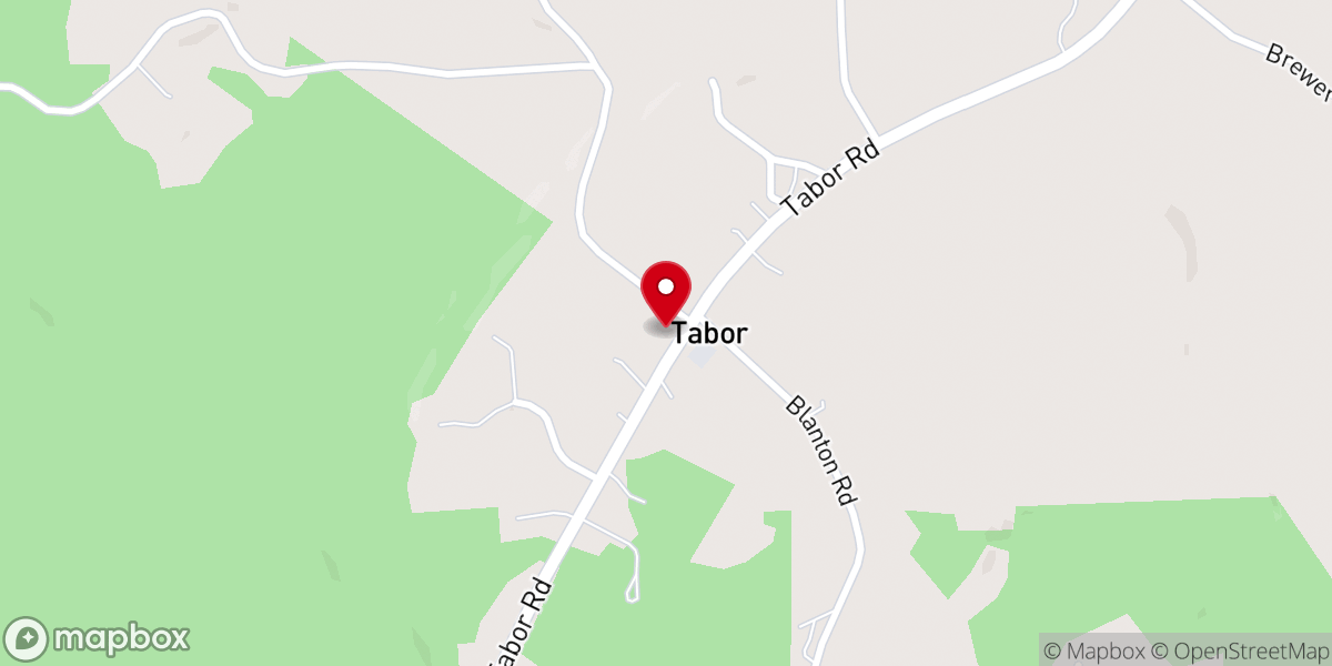 Map showing location of Tabor Missionary Baptist Church