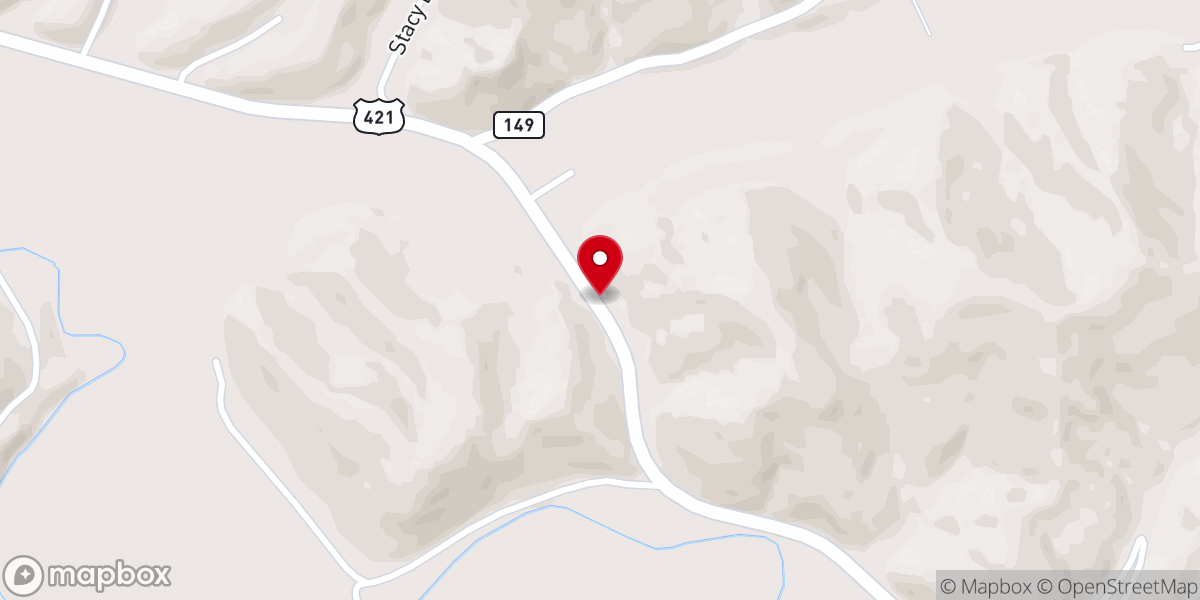Map showing location of Garrard Baptist Church