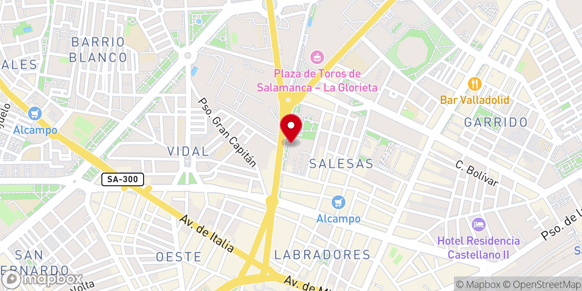 Map showing location of Monasterio de la Visitación de Santa María (Salesas)