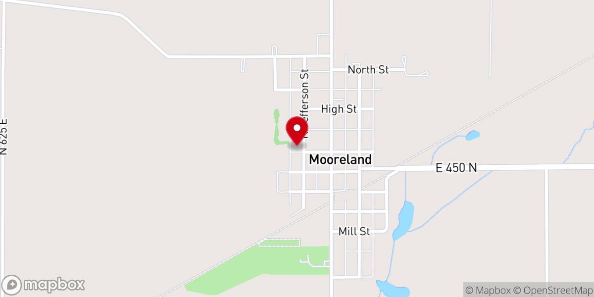 Map showing location of Mooreland Friends Church