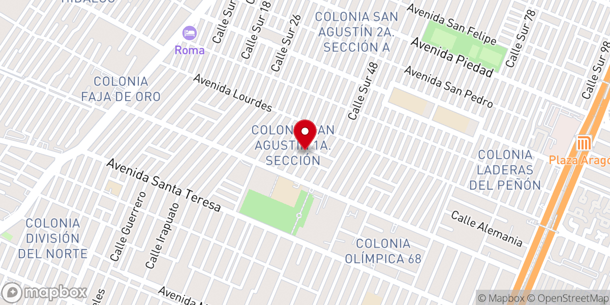 Map showing location of Parroquia de San Agustín Diosesis de Ecatepec A . R