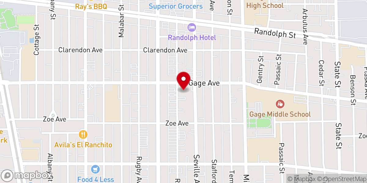 Map showing location of First United Methodist Church of Huntington Park