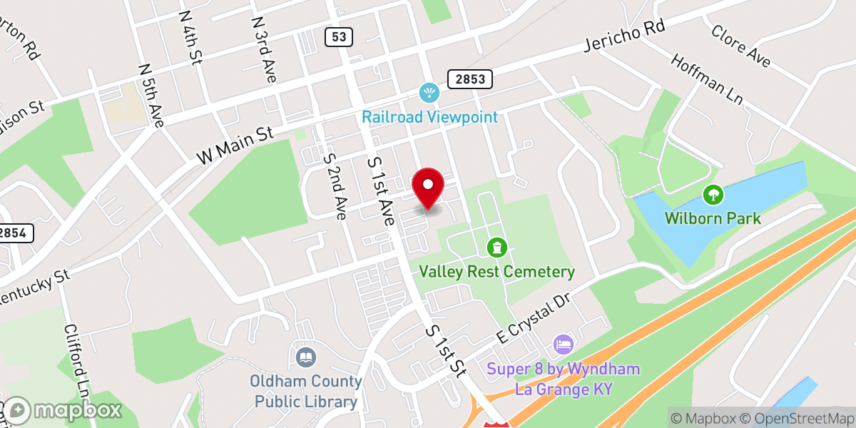 Map showing location of Agape Thrift Shop