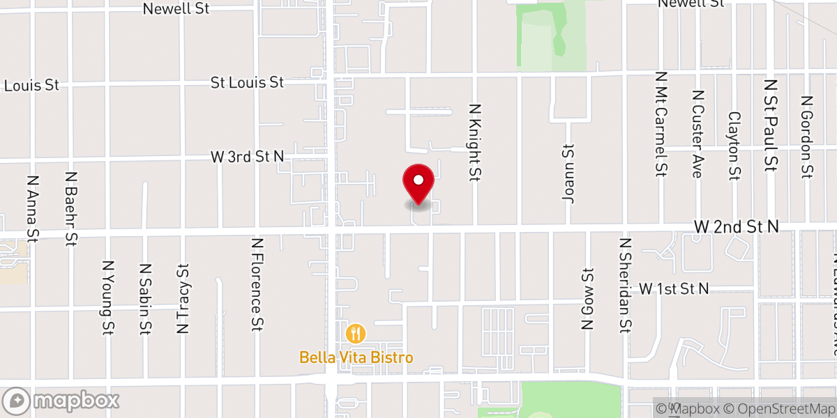 Map showing location of Bethel Baptist Church