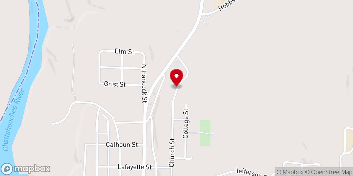 Map showing location of Brown's Chapel