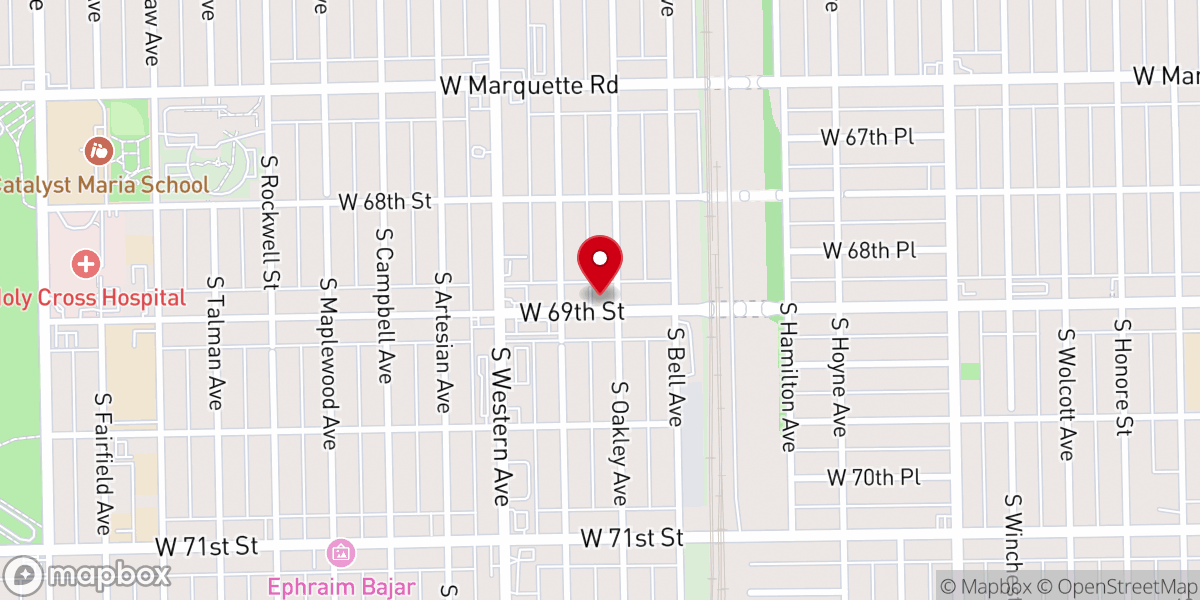 Map showing location of Abundant Harvest Missionary Baptist Church