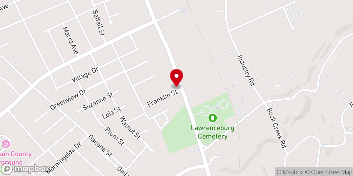 Map showing location of Lawrenceburg Church of Christ