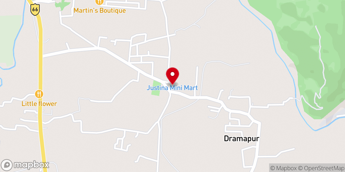 Map showing location of St. Joseph's Church (Sao Jose Igreja em Dramapur)