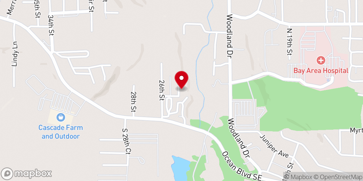 Map showing location of Coos Weddings