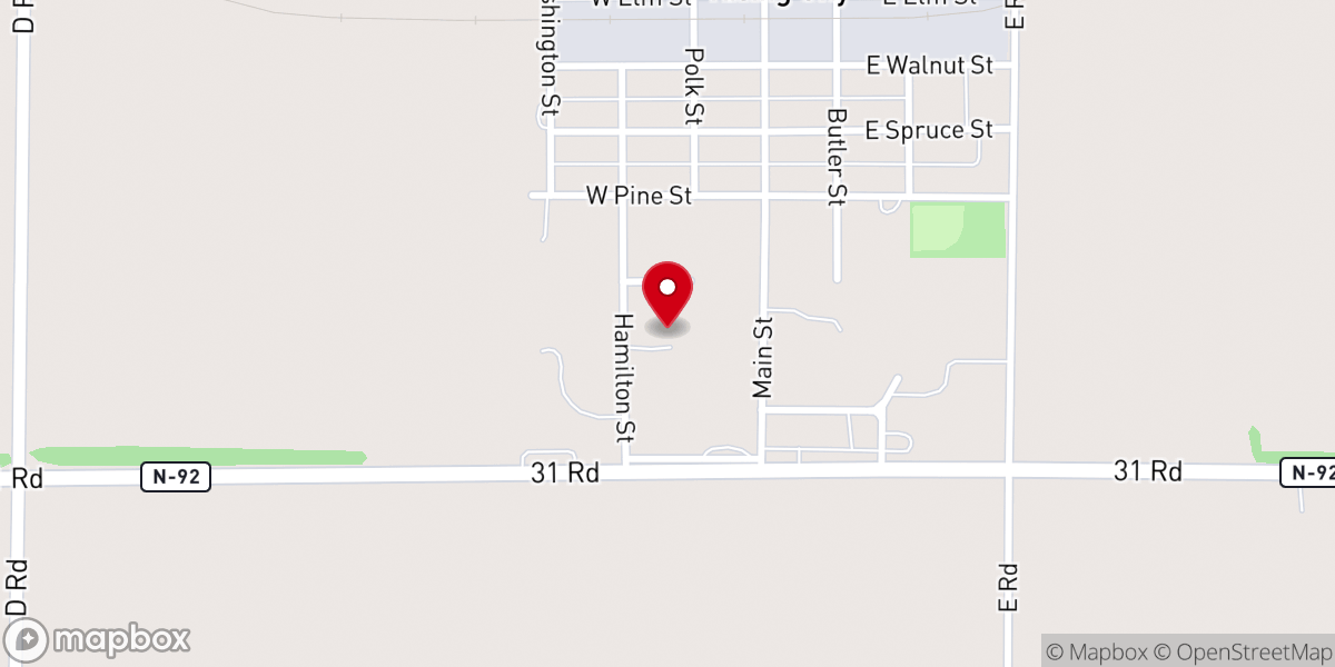 Map showing location of Faith Evangelical Lutheran Church