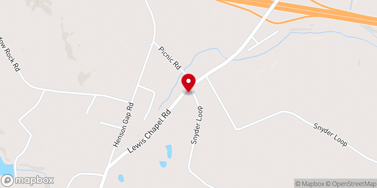 Map showing location of Lewis Chapel Church Of God