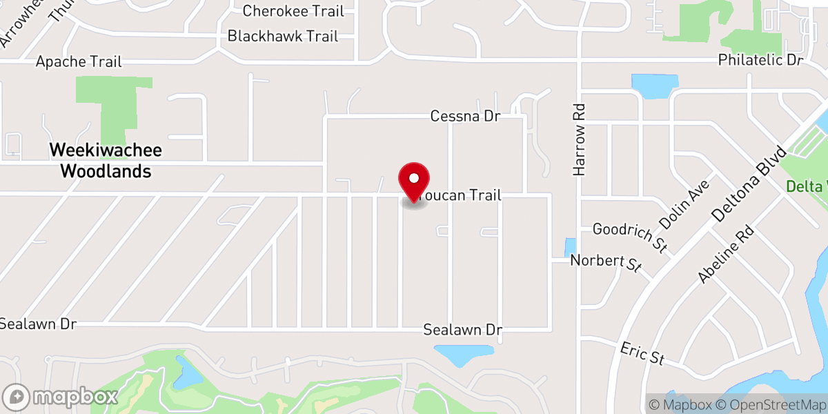 Map showing location of First Baptist Church of Weeki Wachee Acres