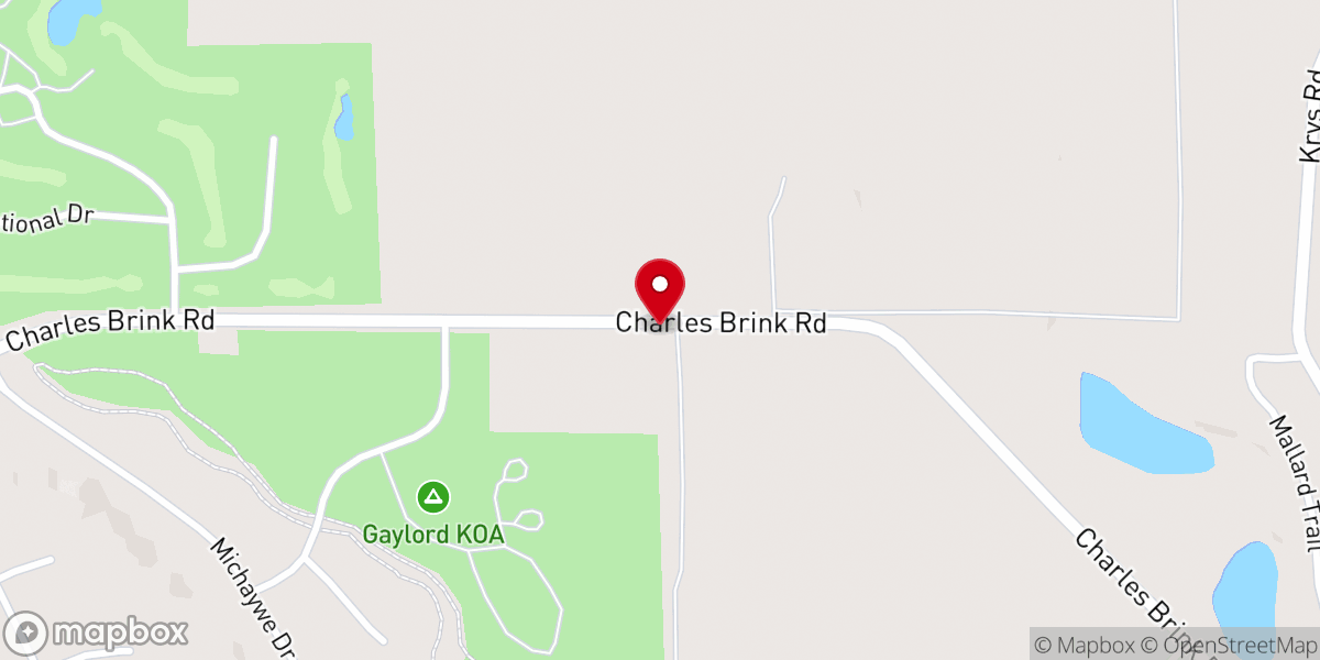 Map showing location of First Presbyterian Church-Gaylord