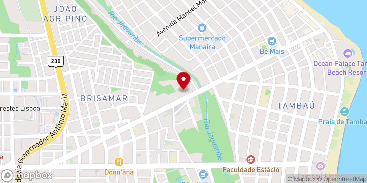 Map showing location of Colégio Batista Brasil João Pessoa