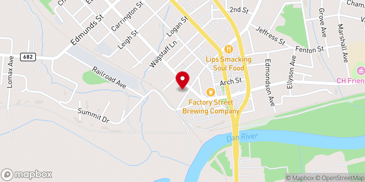 Map showing location of First Baptist Church