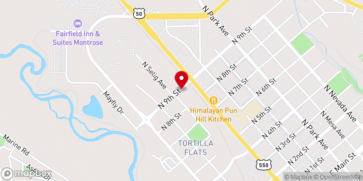 Map showing location of New Life Family Worship Center
