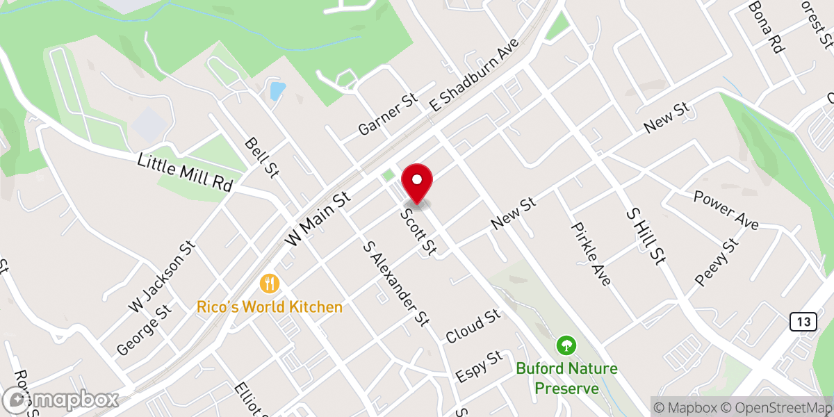 Map showing location of First Pentecostal Church of Buford