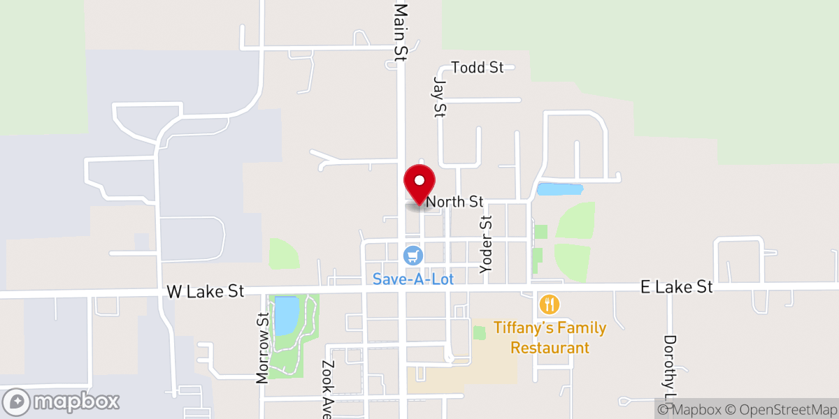Map showing location of Topeka Baptist Church