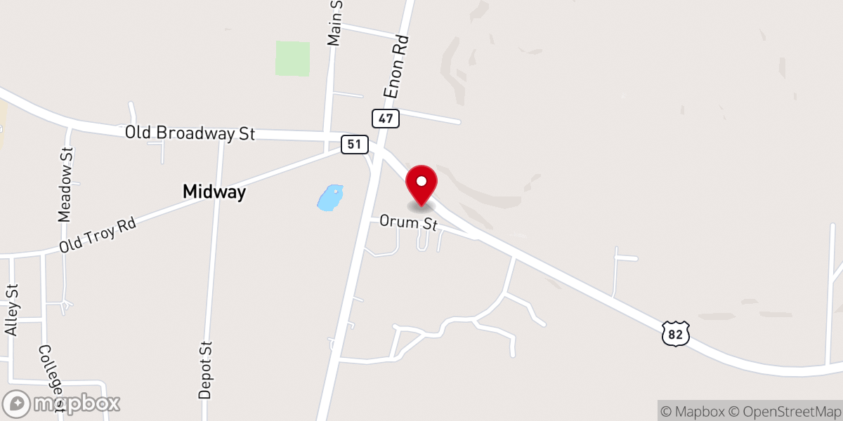 Map showing location of Hardaway African Methodist Episcopal Church