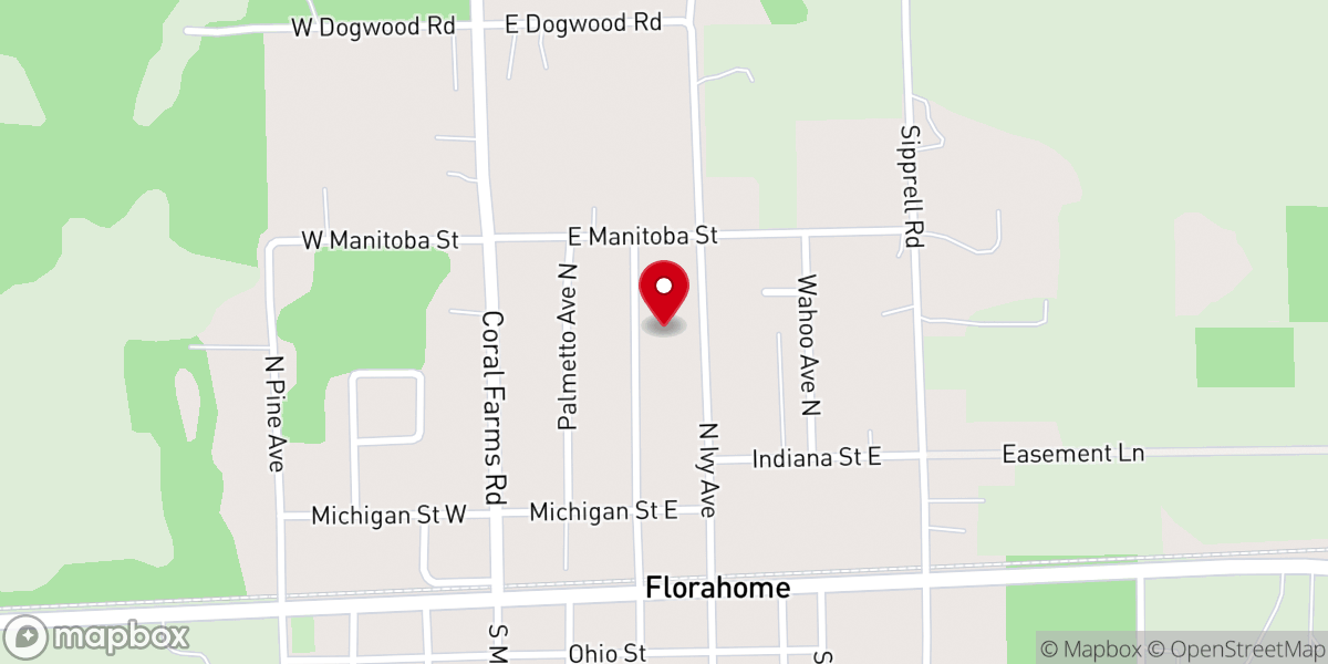 Map showing location of Oak Avenue Baptist Church - Food Distribution Center