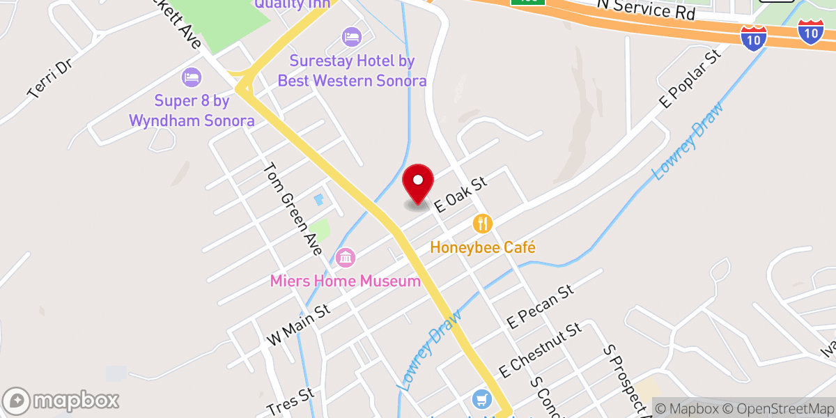 Map showing location of First Baptist Church