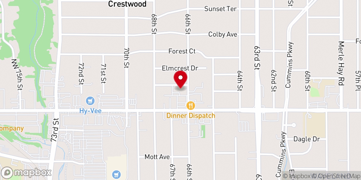 Map showing location of Senthang Chin Baptist Church, IA
