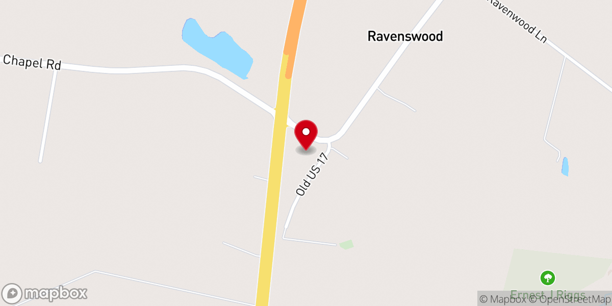 Map showing location of Lee's Chapel Global Methodist Church