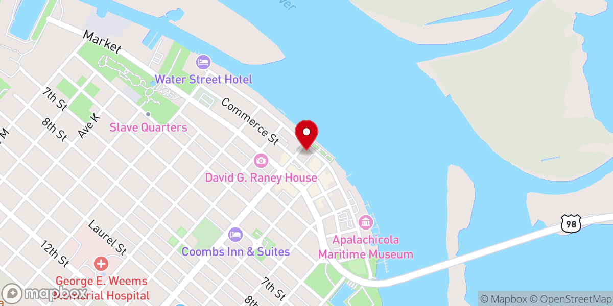 Map showing location of Historic Apalachicola