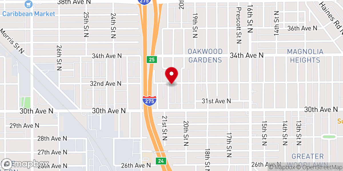 Map showing location of Central Baptist Church