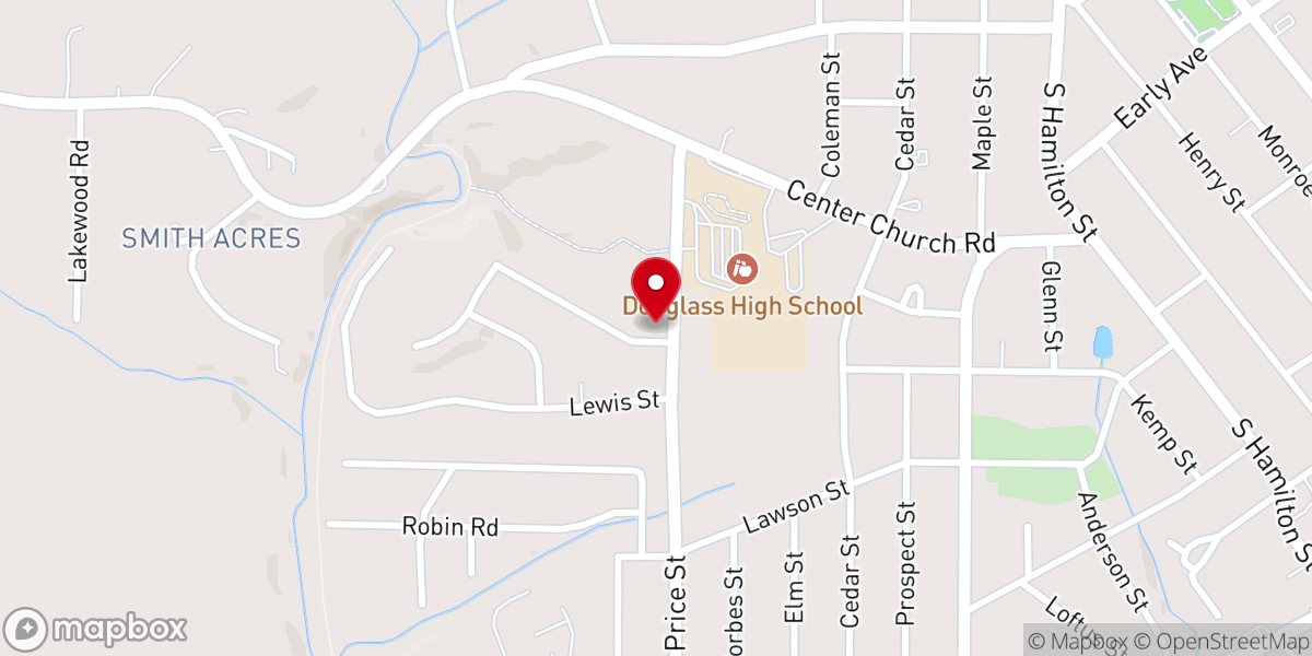 Map showing location of Agape Fellowship Baptist Church