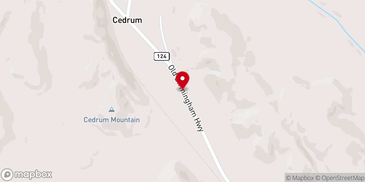 Map showing location of Cedrum Church