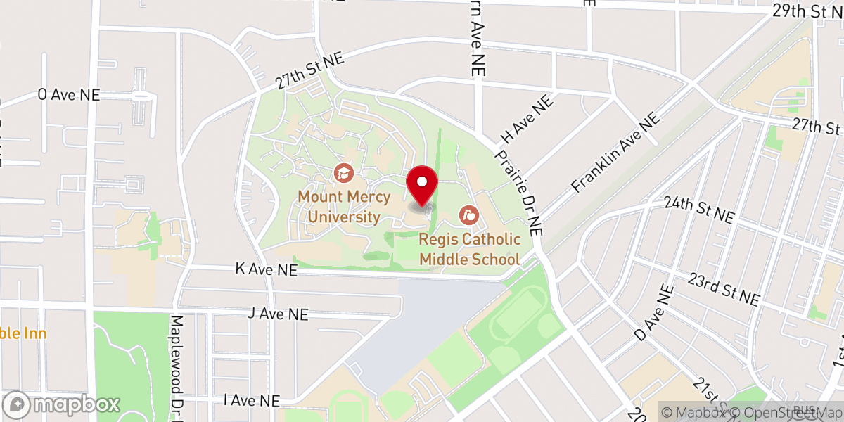 Map showing location of Scared Heart Parish Center