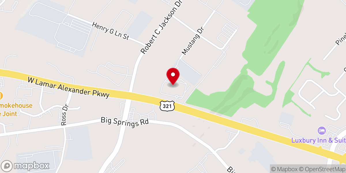Map showing location of Foothills Church - Maryville